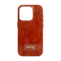 Embossed Cognac Case for iPhone 15